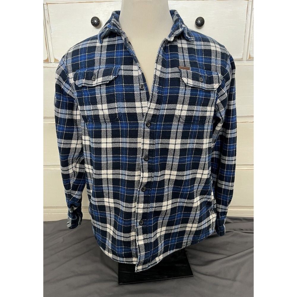 Orvis Shacket Shirt Mens Size Large Plaid Heavy Flannel Button Down Shirt/Jacket